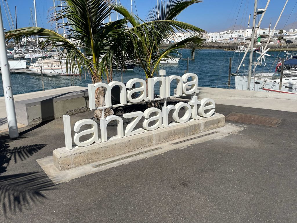 Marina Lanzarote sign in the port